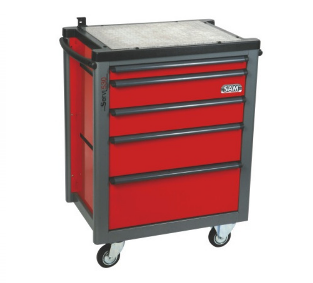 Servante 5 tiroirs plateau aluminium